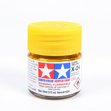 TINTA ACRÍLICA MINI X-24 AMARELO CLARO 10ML TAMIYA TAM 81524